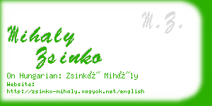 mihaly zsinko business card